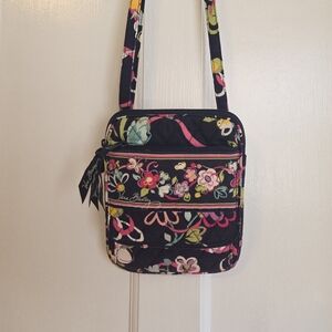 Vera Bradley Navy Floral Quilted Crossbody Bag